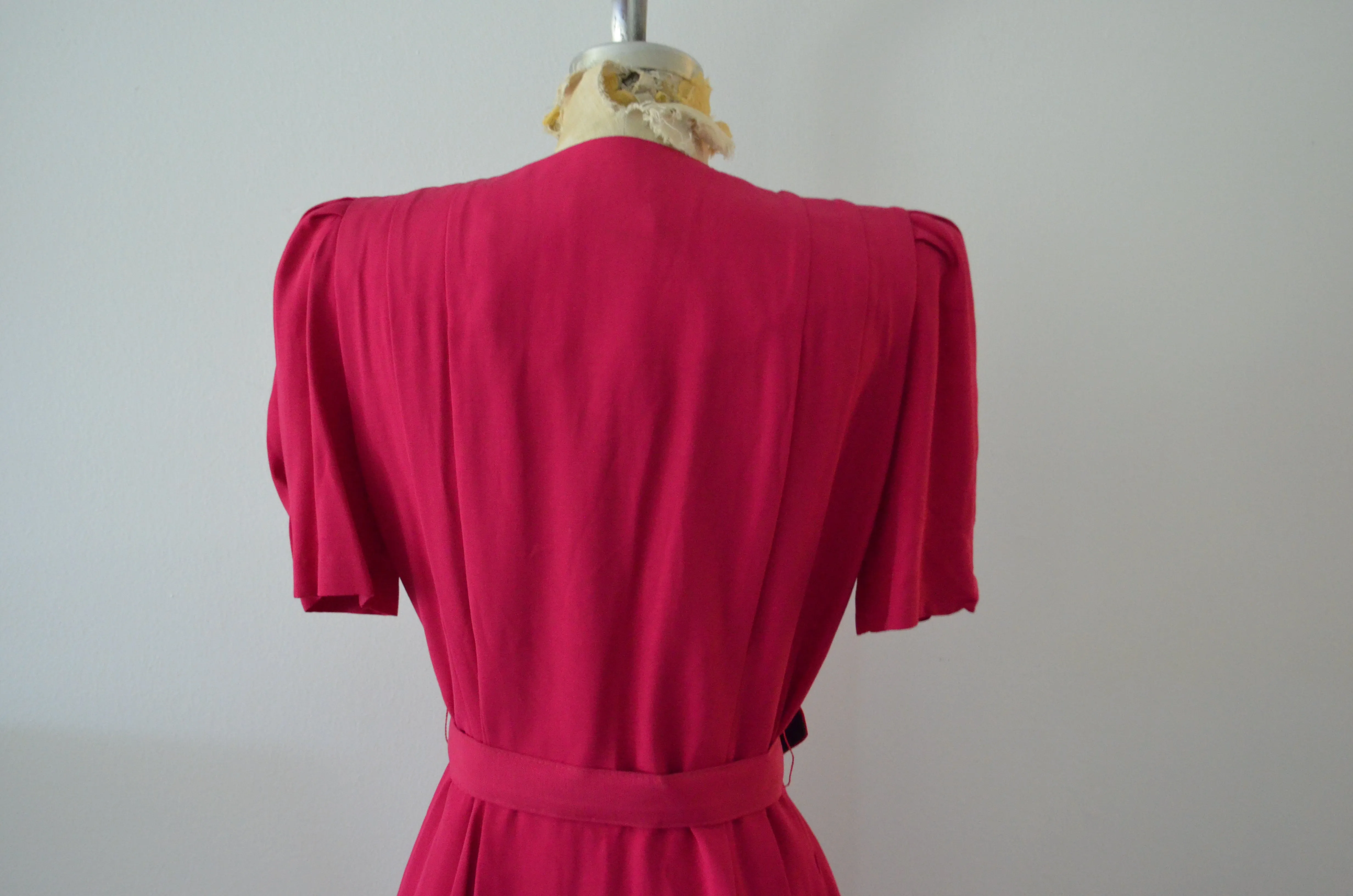 1980S Blazer Dress By S L Petites Pink Button Down Shirt Dress With Matching Belt Linen Shoulder Pads