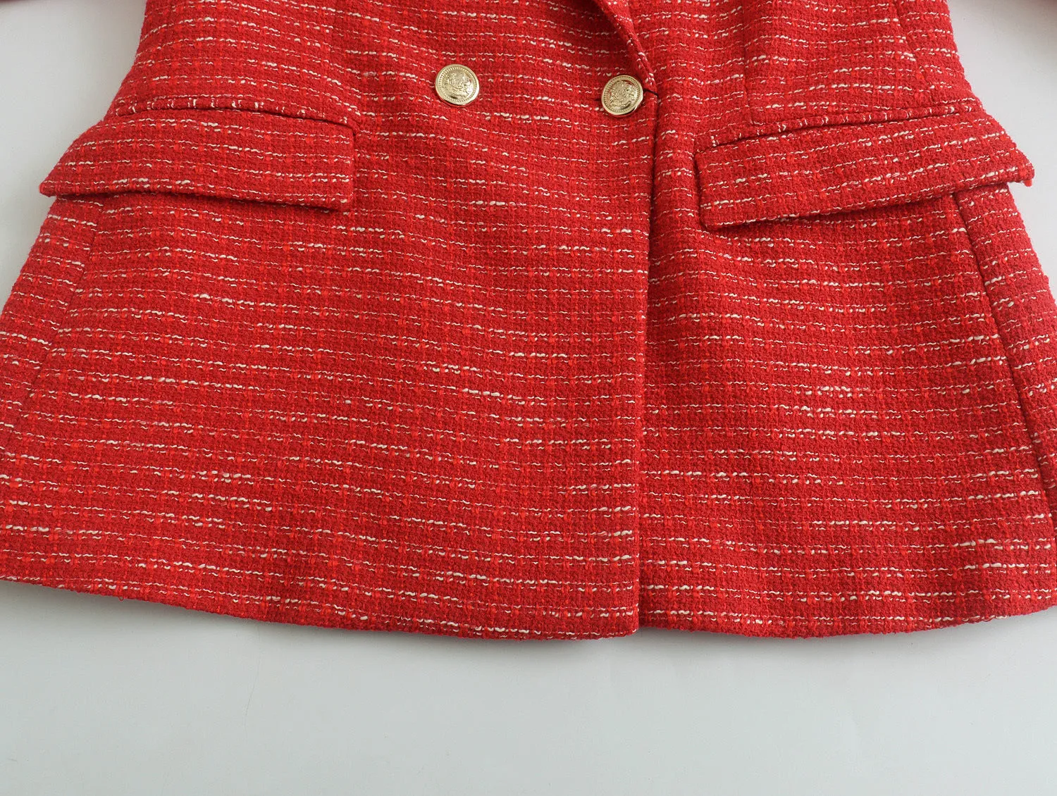 2022 Autumn New Design Tweed Doube Breasted Blazer