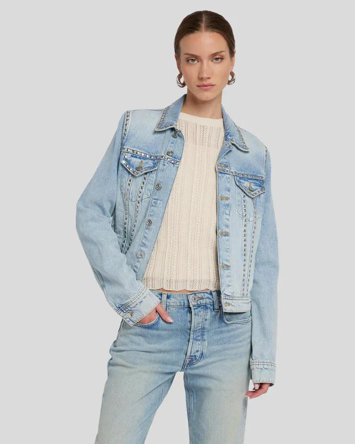 7 For All Mankind Studded Trucker Denim Jacket- Pricila