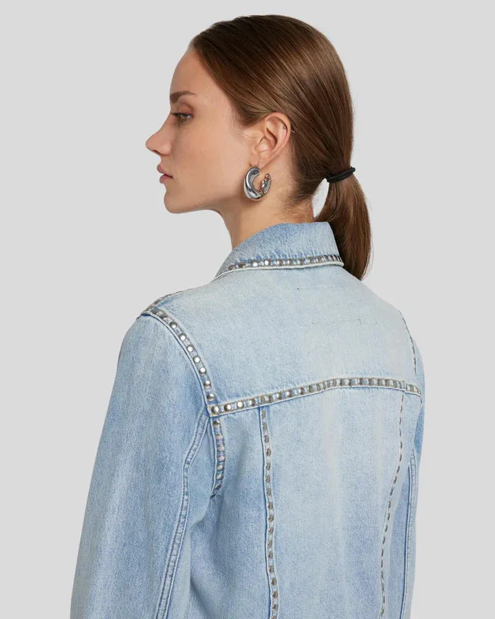 7 For All Mankind Studded Trucker Denim Jacket- Pricila