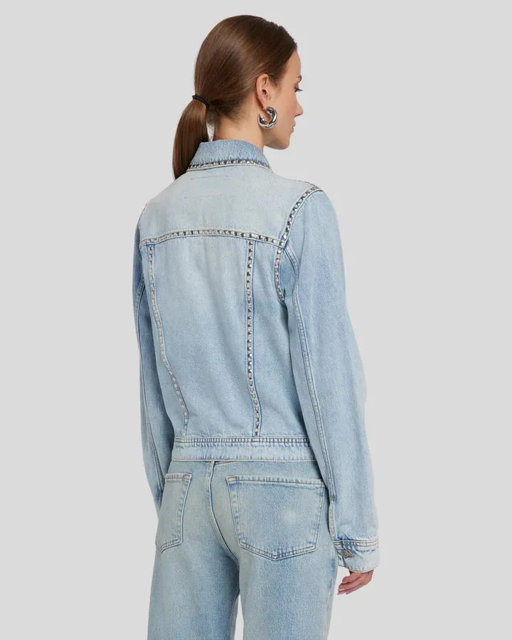 7 For All Mankind Studded Trucker Denim Jacket- Pricila