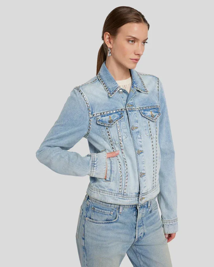 7 For All Mankind Studded Trucker Denim Jacket- Pricila