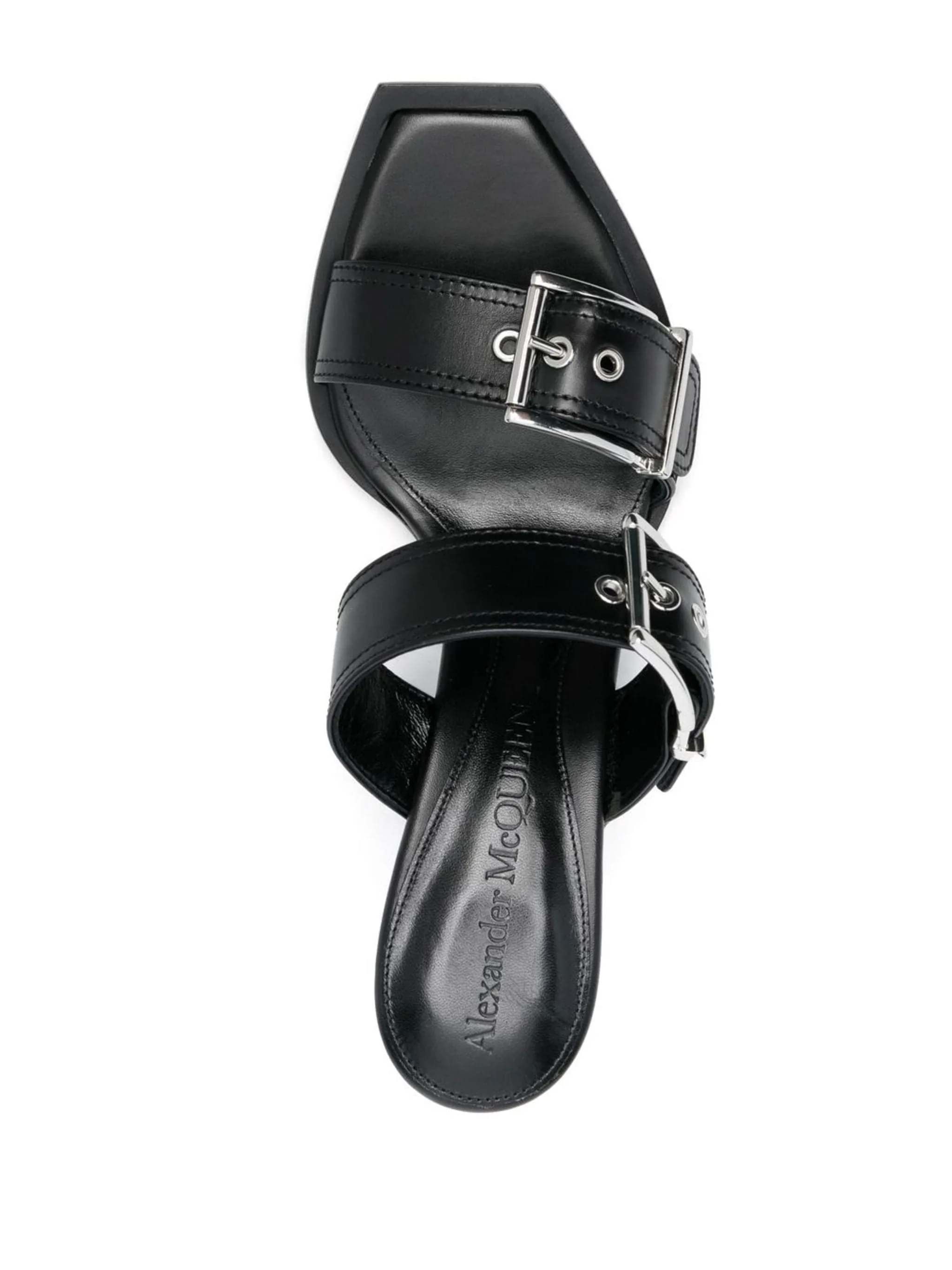 75mm Leather Buckled Mules