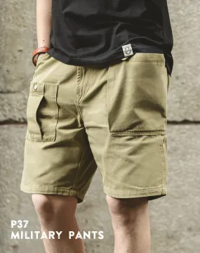 American Retro P37 Large Pocket Casual Straight Men's Shorts