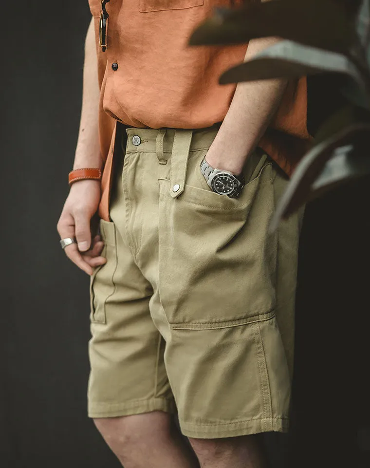 American Retro P37 Large Pocket Casual Straight Men's Shorts