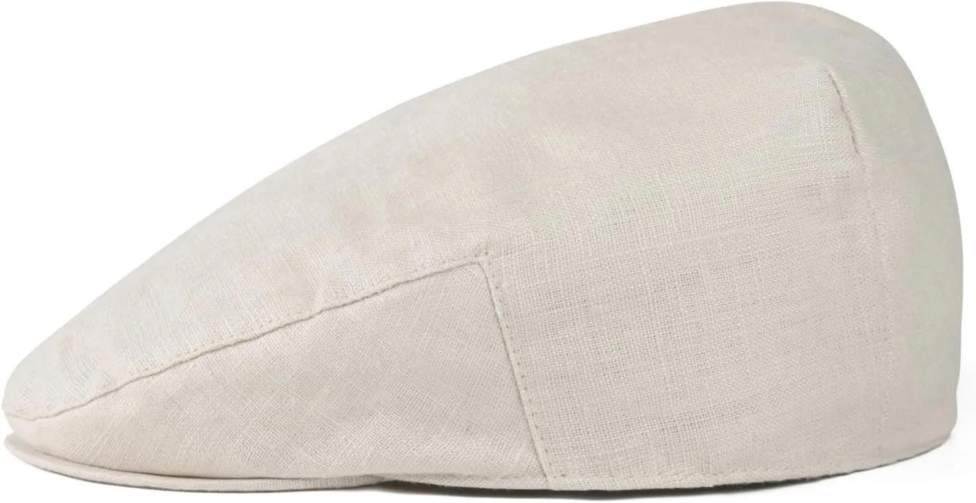 BOTVELA Men Linen Flat Ivy Breathable Summer Newsboy Hat