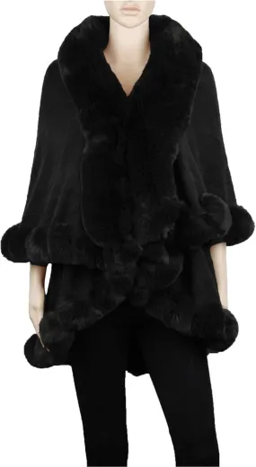BYOS Women’s Winter Stylish Oversized Solid Plaid Fleece Poncho Blanket Wrap Cape