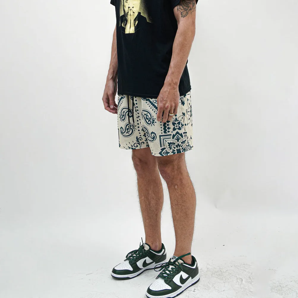 Cashew Blossom Fashion Casual Mesh Shorts