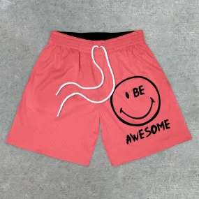 Casual Print Smiley Prep Shorts