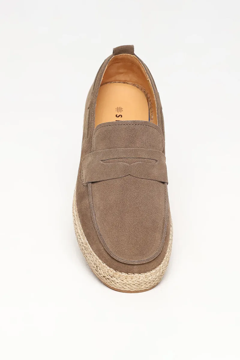 Classy Brown Suede Espadrilles