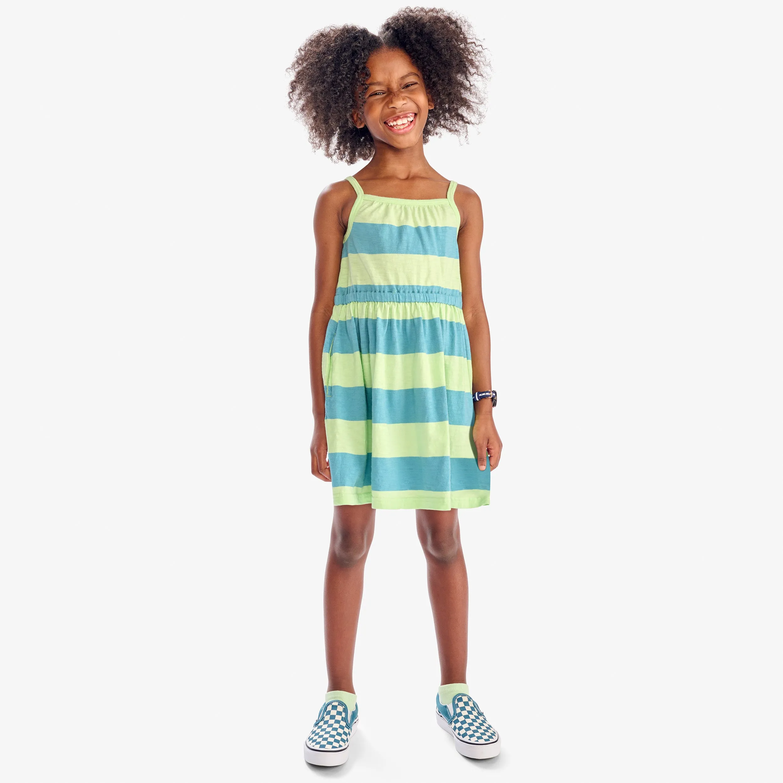 Clearance kids tank sundress in rugby stripe