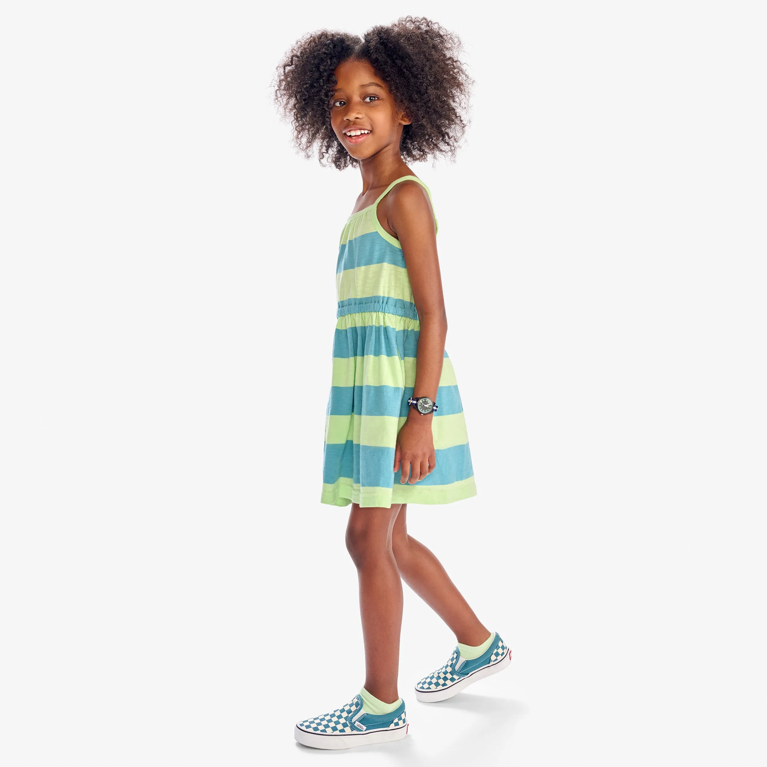 Clearance kids tank sundress in rugby stripe
