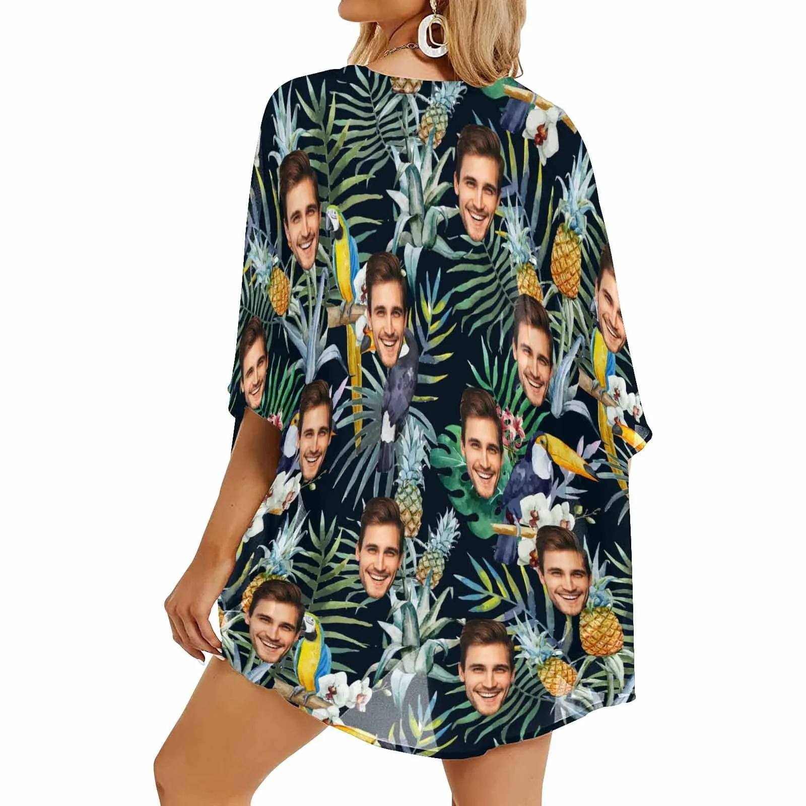 Couple Hawaiian Shirt Cover Up Set  Flower Parrot Aloha Hawaiian Shirt&Cover Up