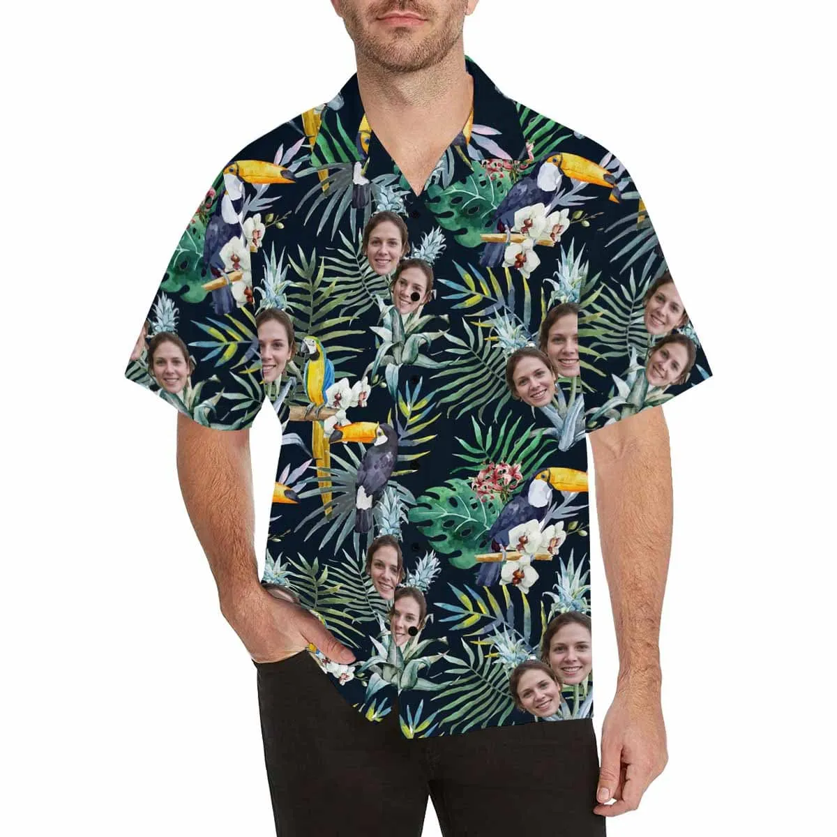 Couple Hawaiian Shirt Cover Up Set  Flower Parrot Aloha Hawaiian Shirt&Cover Up