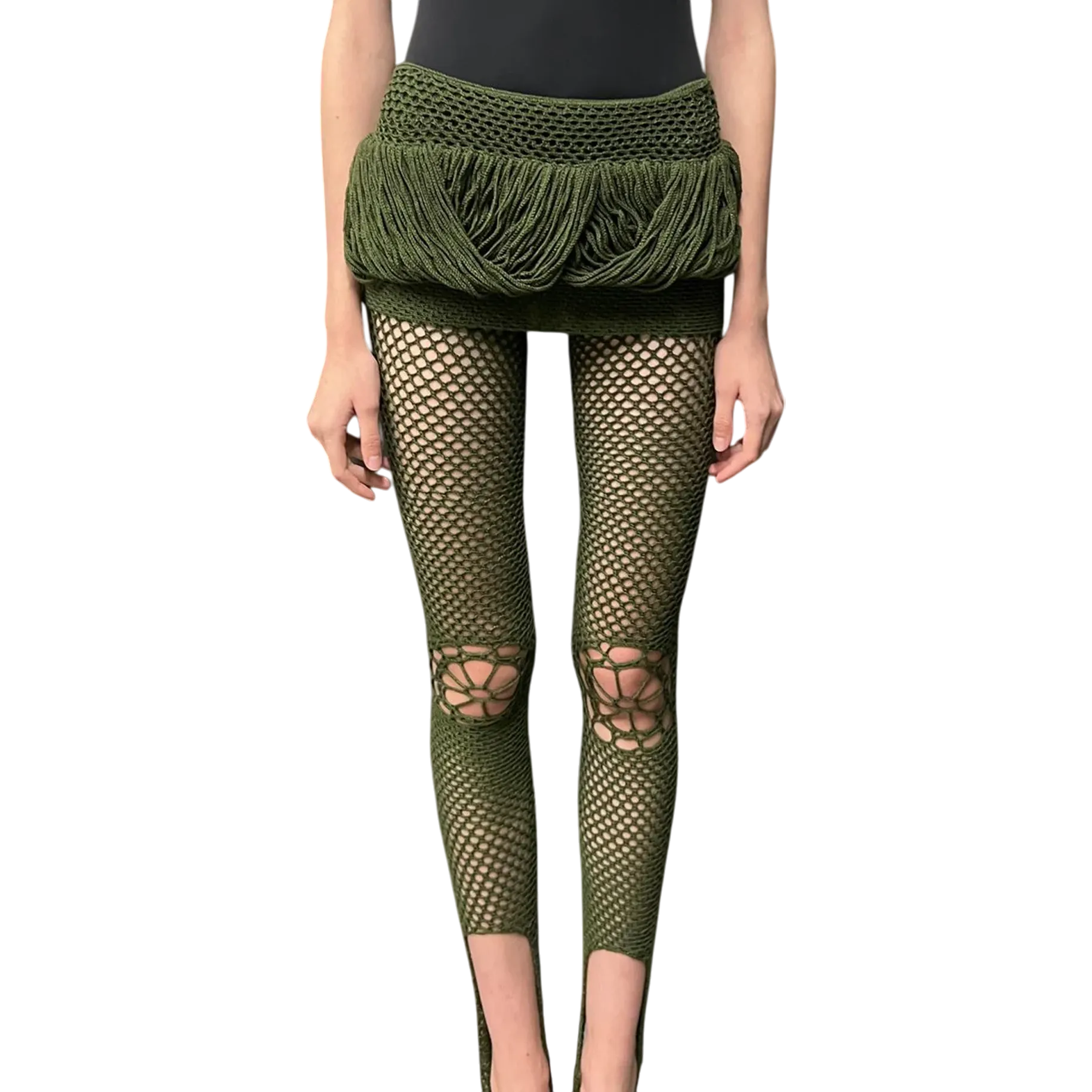 Crochet Micro Skirt/Belt Khaki (Made to order)