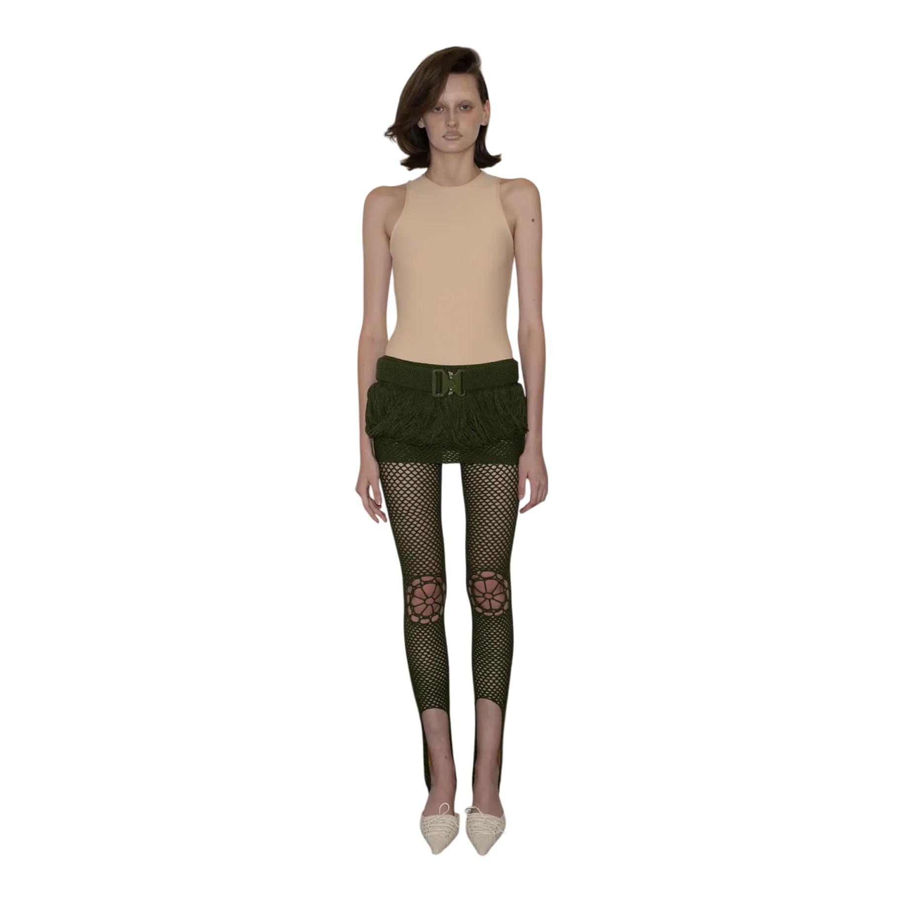 Crochet Micro Skirt/Belt Khaki (Made to order)