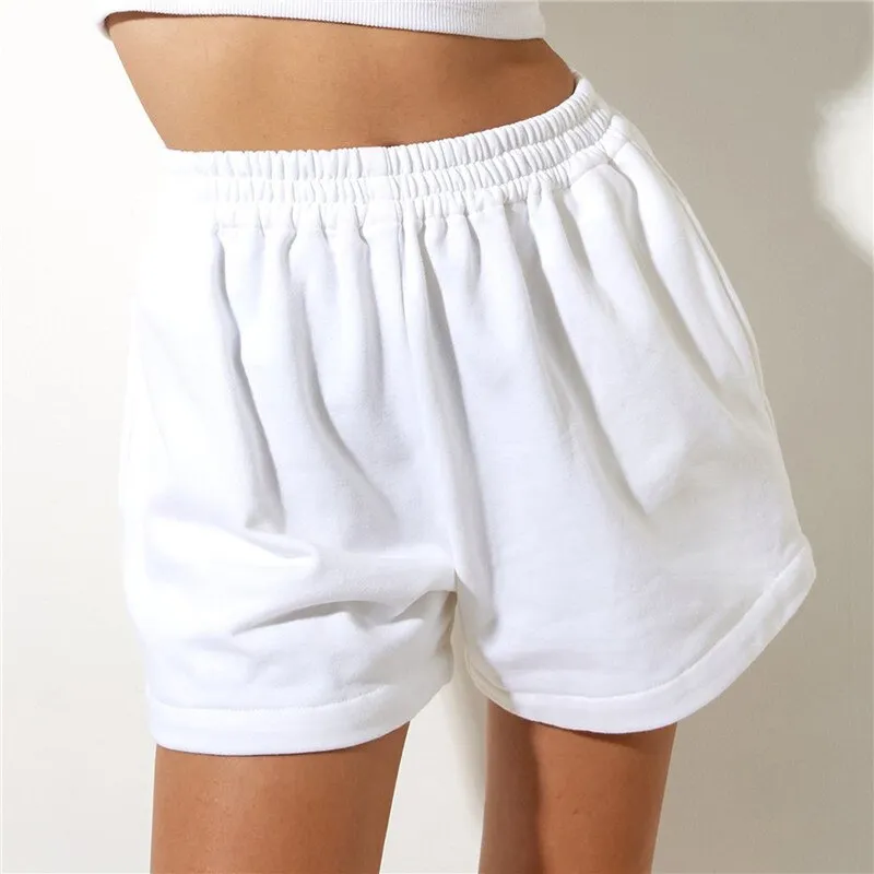 DressBetty - Casual Solid Color Sweat Shorts