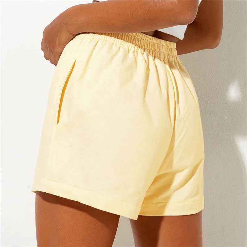 DressBetty - Casual Solid Color Sweat Shorts
