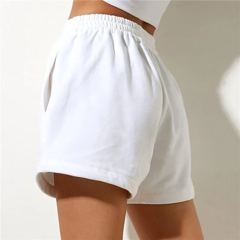 DressBetty - Casual Solid Color Sweat Shorts