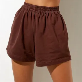 DressBetty - Casual Solid Color Sweat Shorts