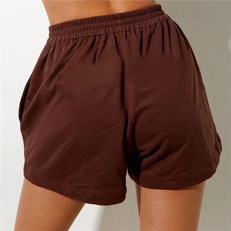 DressBetty - Casual Solid Color Sweat Shorts