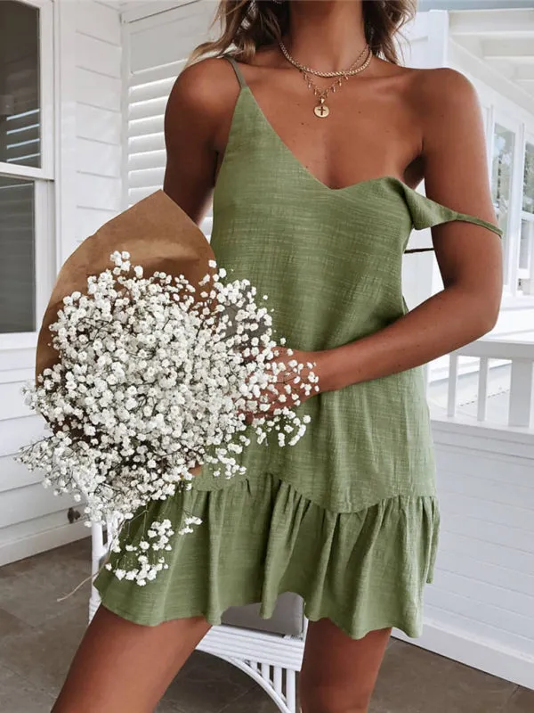 Essential Summer Cotton Cami Sundress with Ruffle Hem