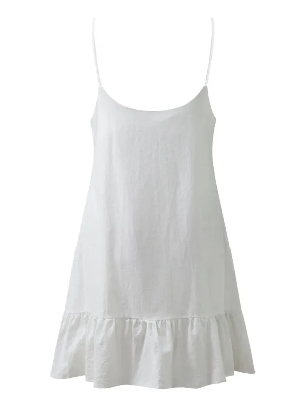 Essential Summer Cotton Cami Sundress with Ruffle Hem