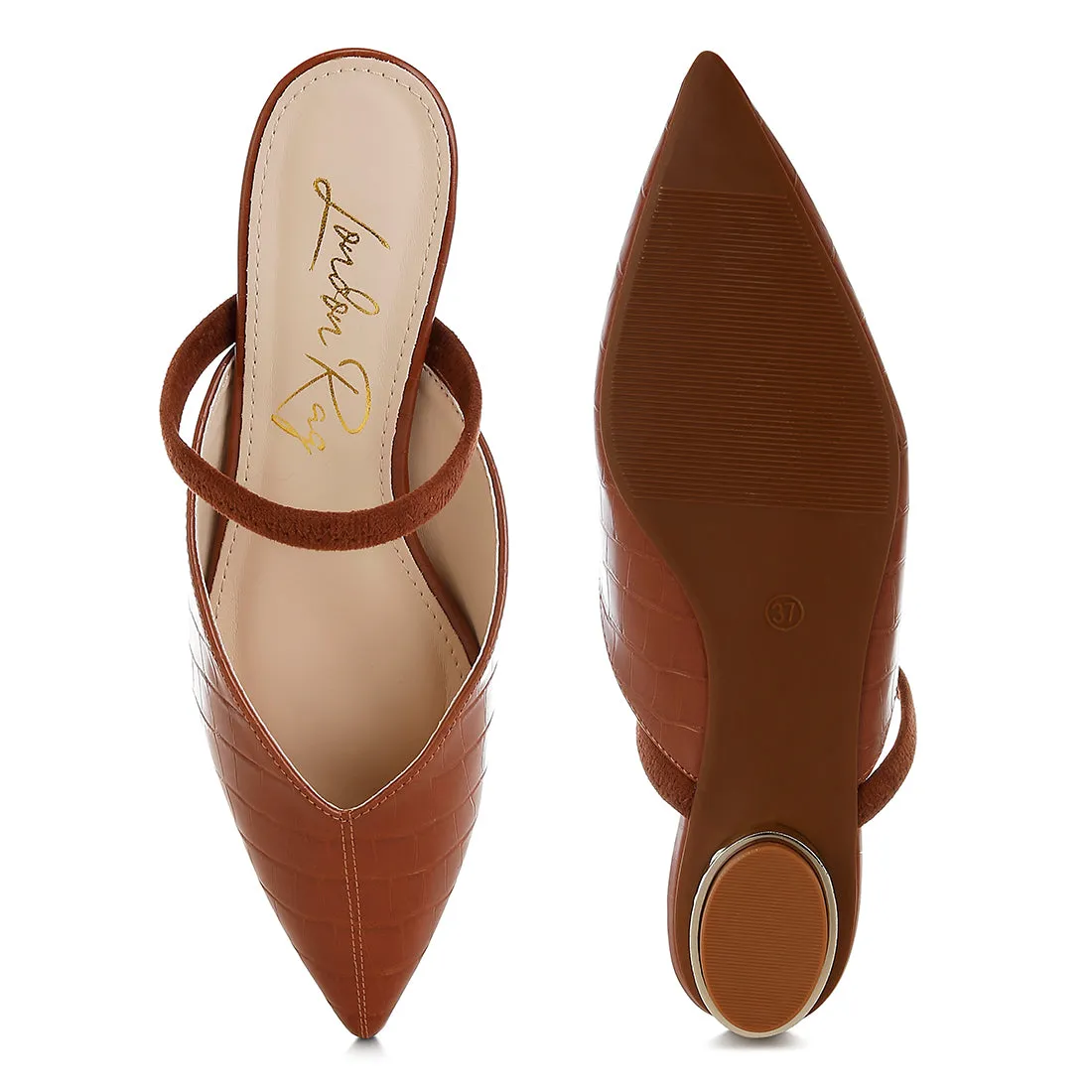 Fantasy Heel Croco Mules