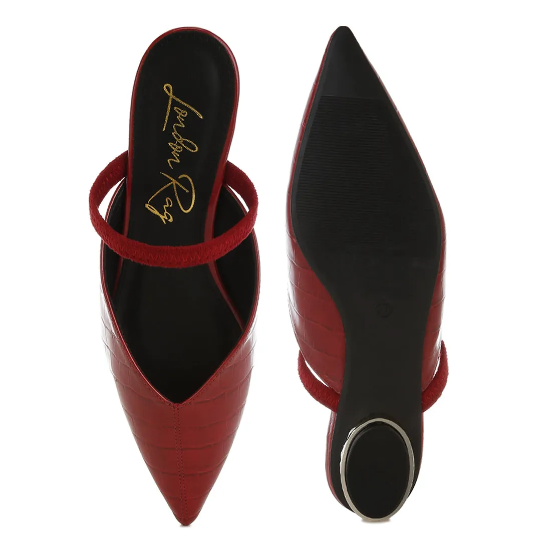 Fantasy Heel Croco Mules