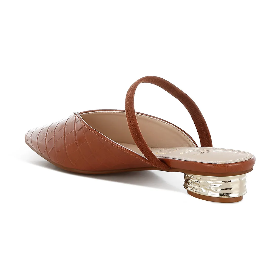 Fantasy Heel Croco Mules