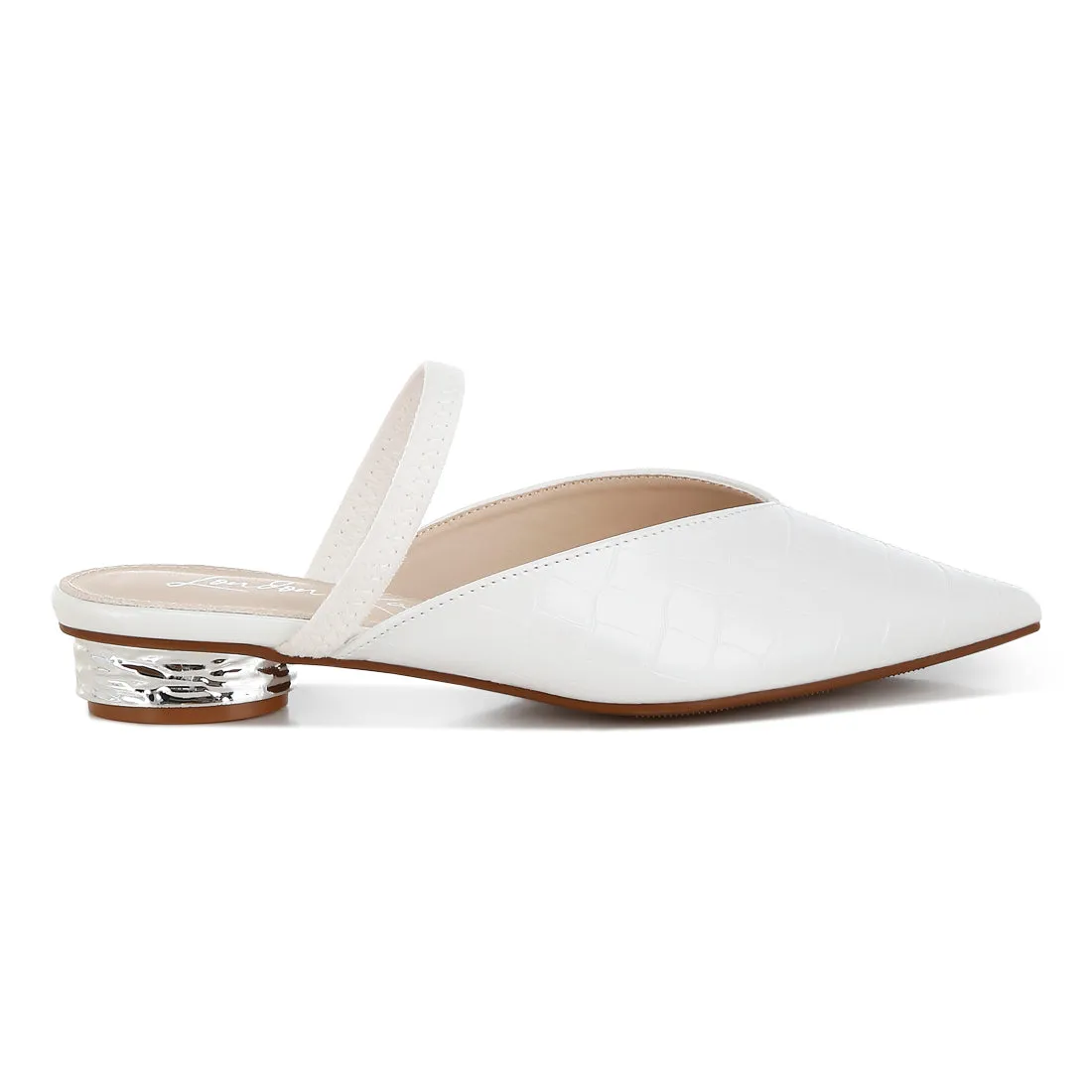 Fantasy Heel Croco Mules