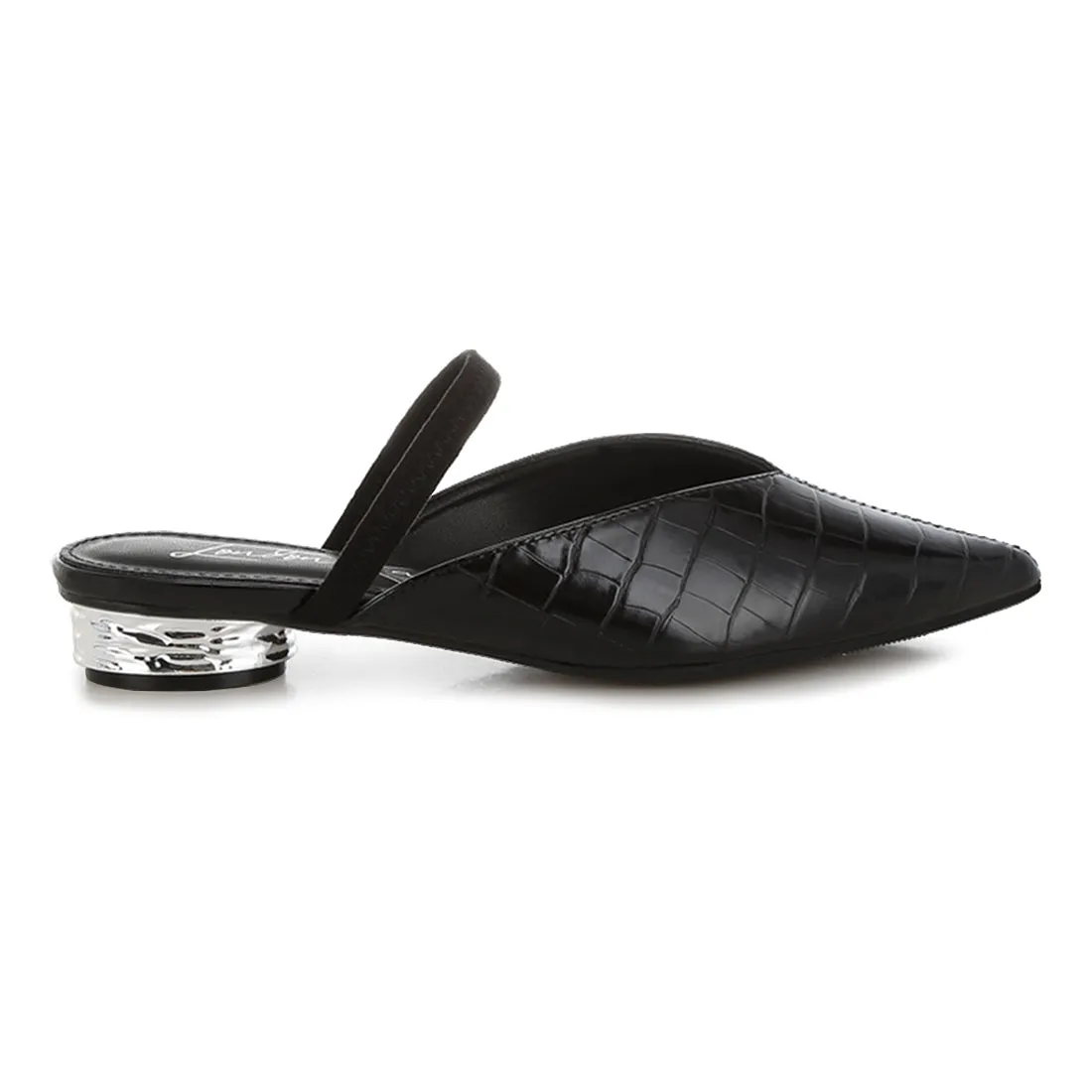 Fantasy Heel Croco Mules