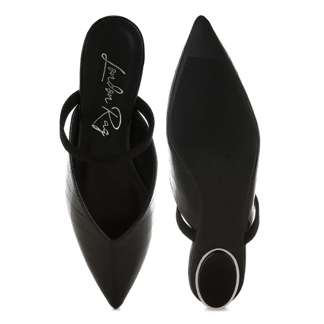 Fantasy Heel Croco Mules