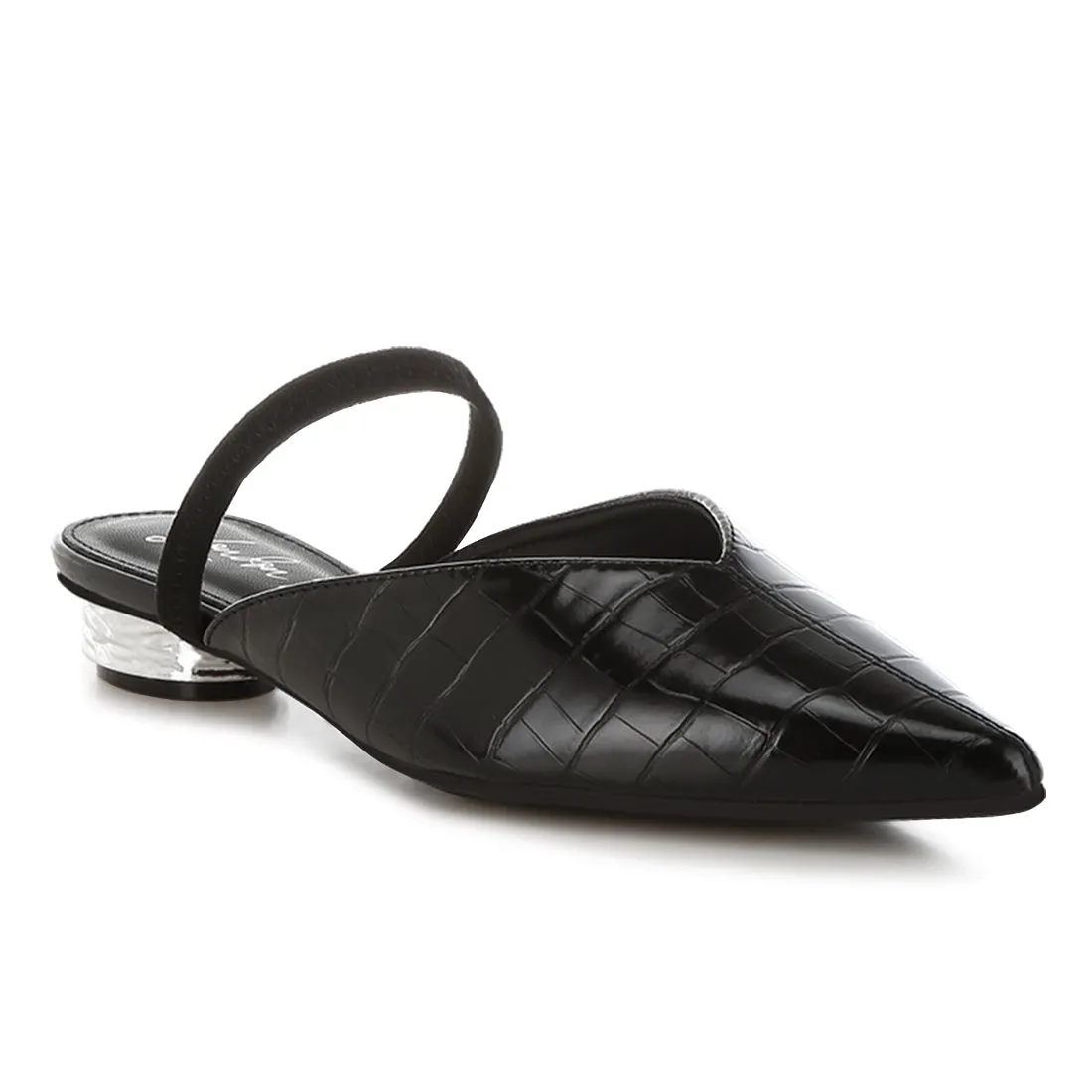 Fantasy Heel Croco Mules