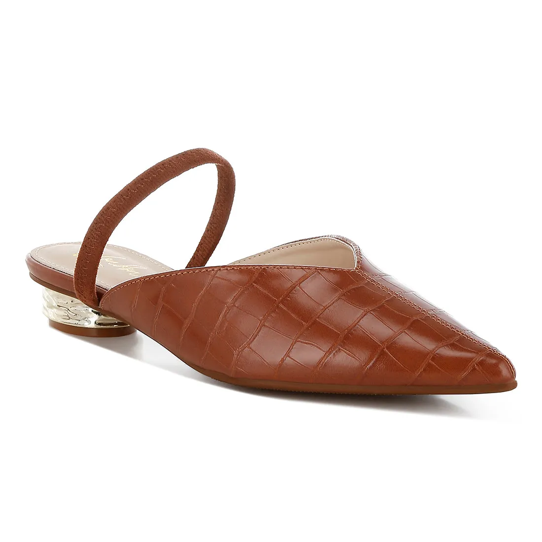 Fantasy Heel Croco Mules