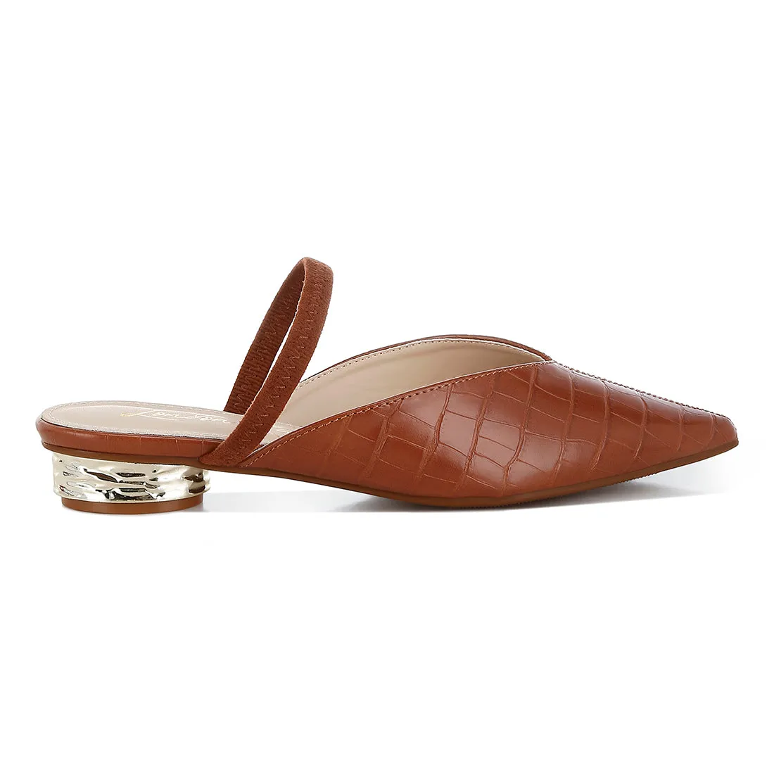 Fantasy Heel Croco Mules