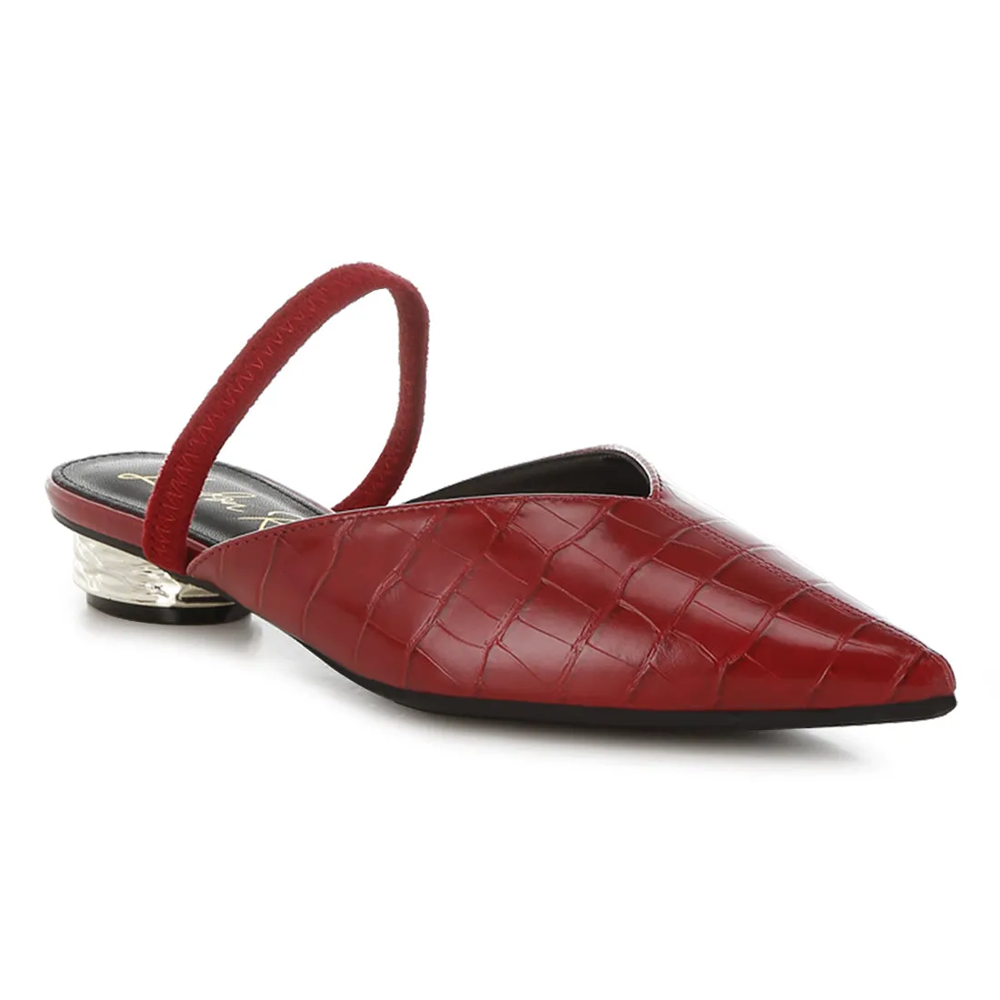 Fantasy Heel Croco Mules