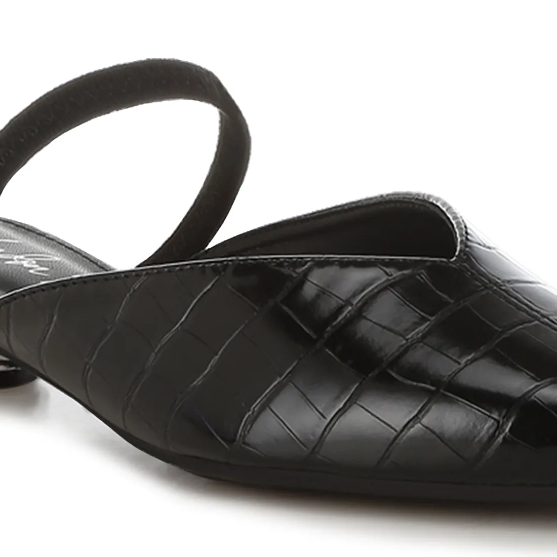 Fantasy Heel Croco Mules