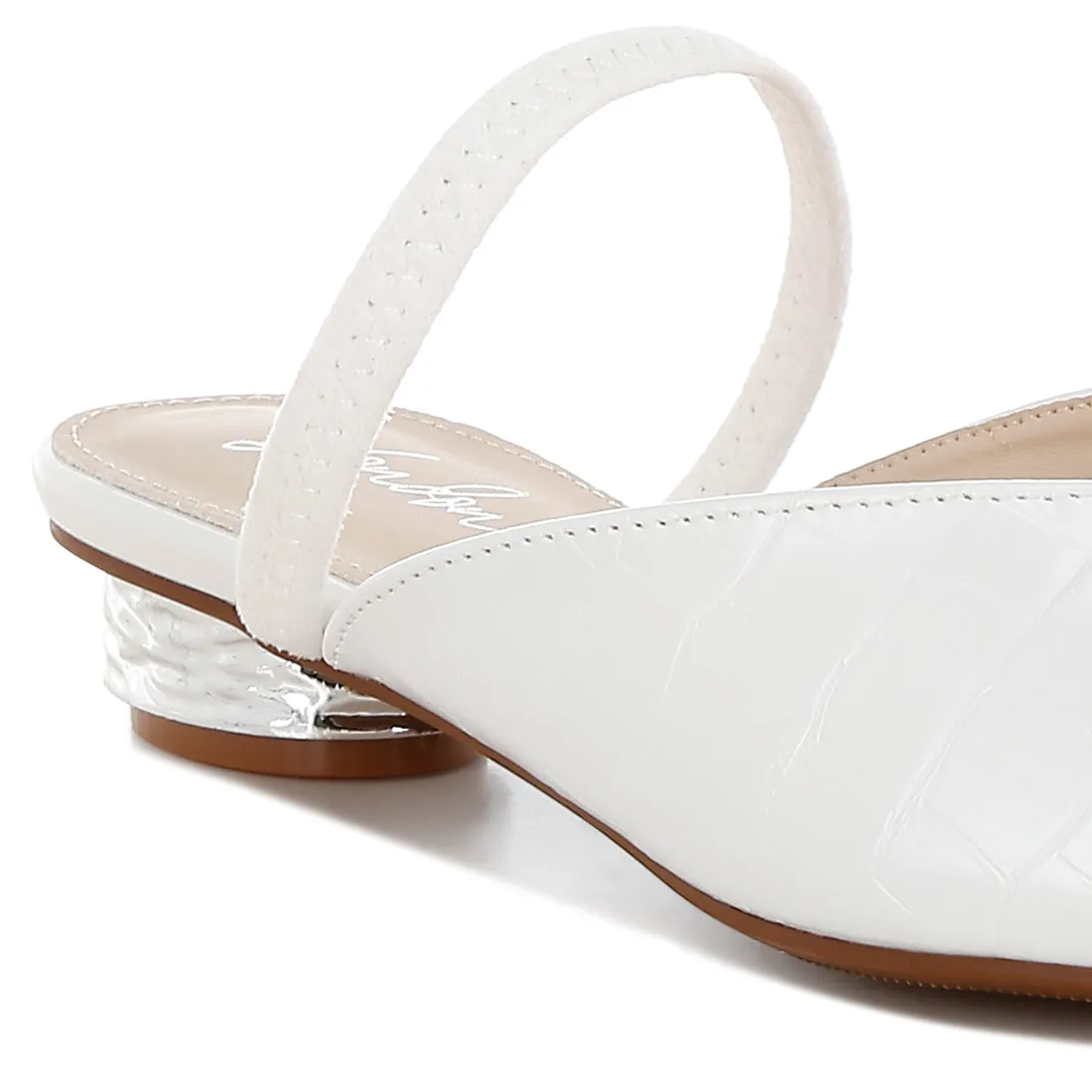 Fantasy Heel Croco Mules
