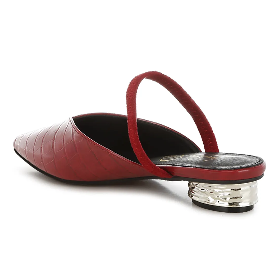 Fantasy Heel Croco Mules
