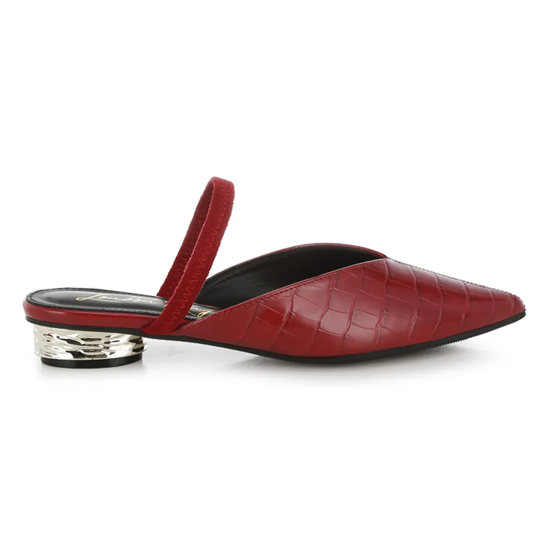 Fantasy Heel Croco Mules