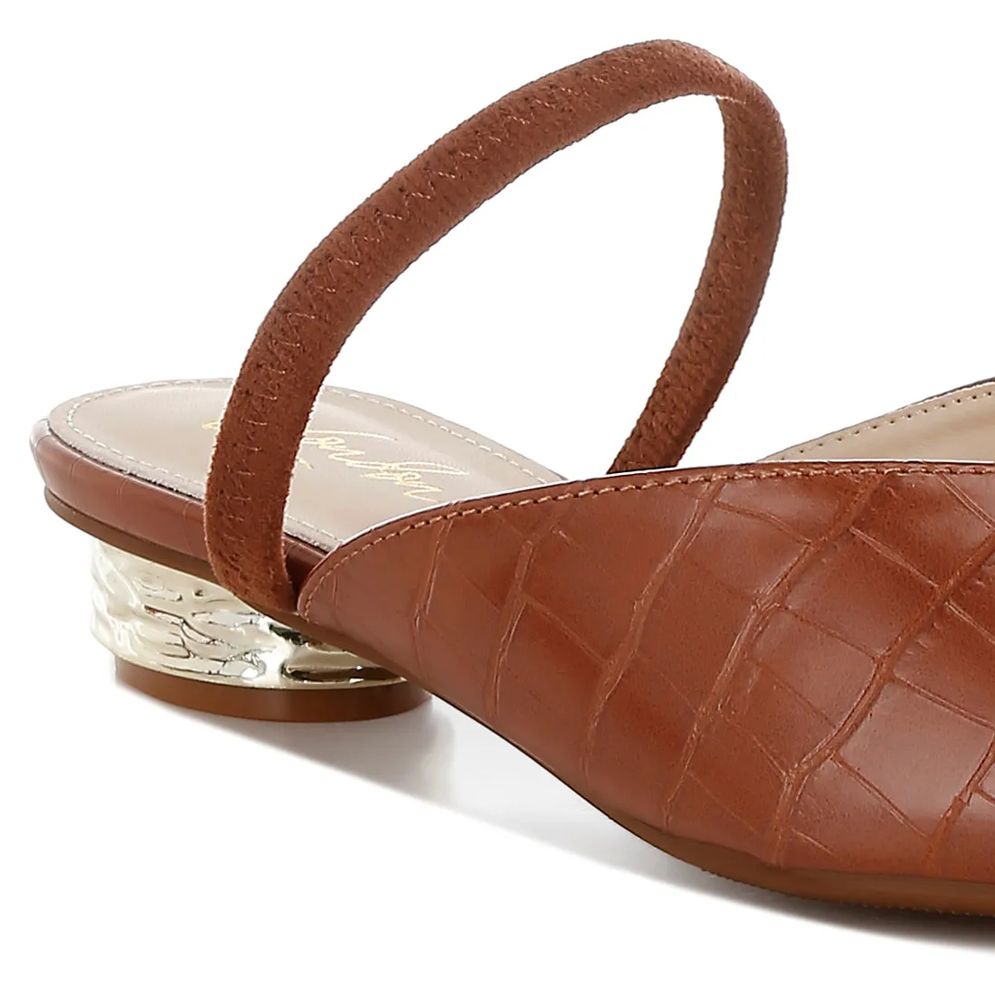 Fantasy Heel Croco Mules