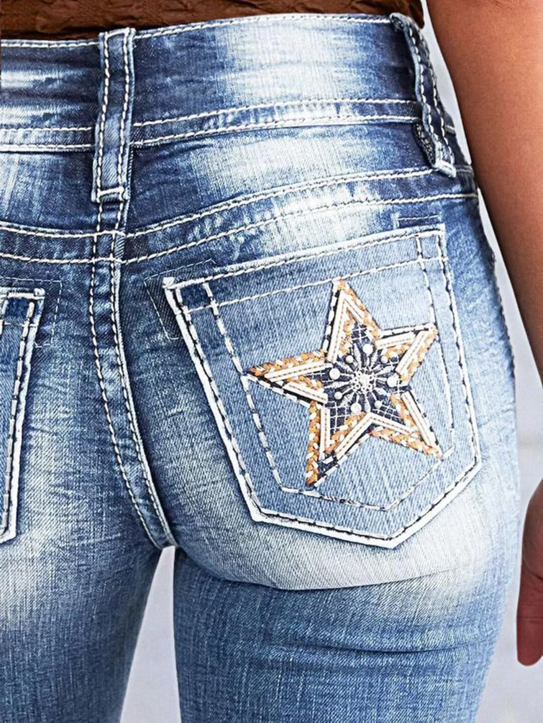 Flamingals Bootcut Wide Leg Butt Lifting Tummy Control Jeans for Women Stretch Curvy Flare Denim Pants