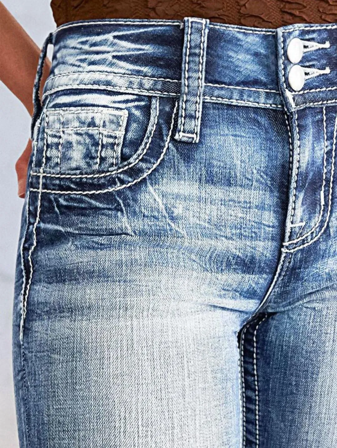 Flamingals Bootcut Wide Leg Butt Lifting Tummy Control Jeans for Women Stretch Curvy Flare Denim Pants