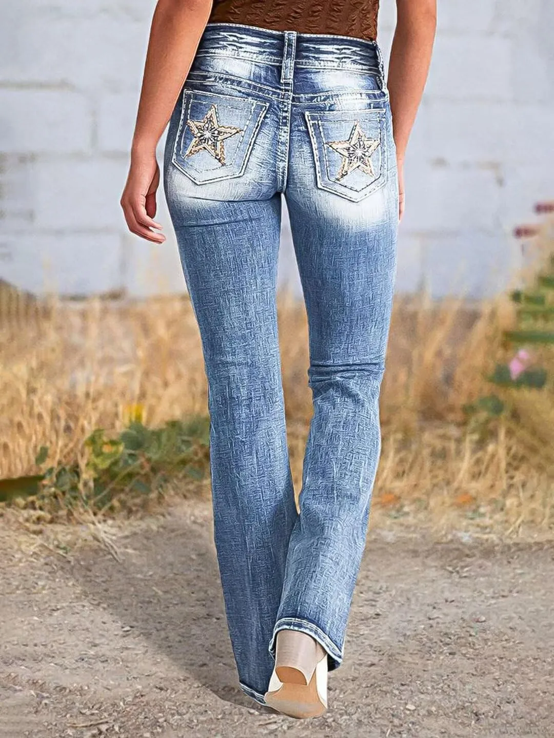 Flamingals Bootcut Wide Leg Butt Lifting Tummy Control Jeans for Women Stretch Curvy Flare Denim Pants