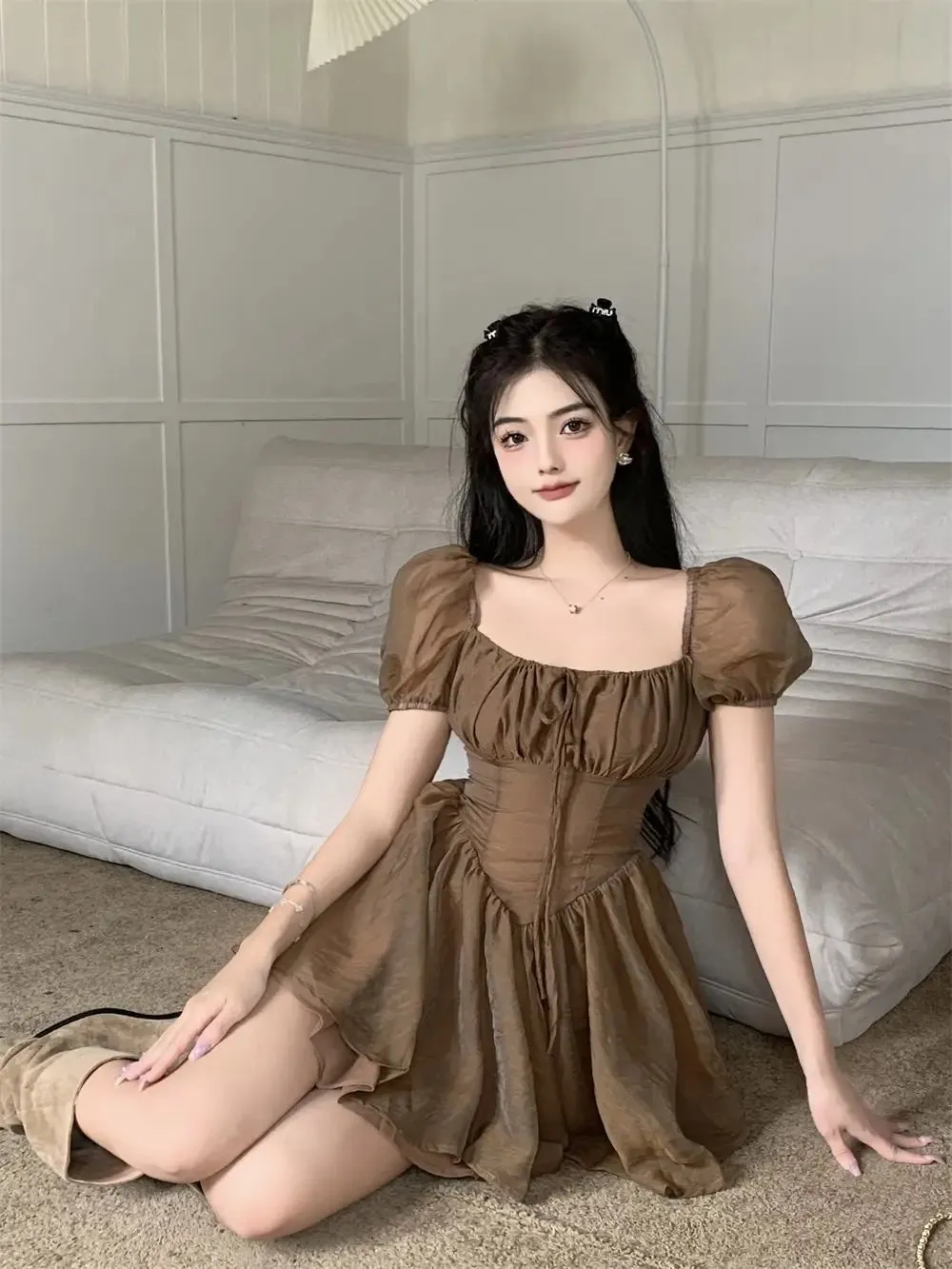 LANFUBEISI Fairy Dress Holiday Irregular Long Sleeve Beach dress summer Ruffle sexy Off Shoulder female high waist chic women short dresses  Sundress