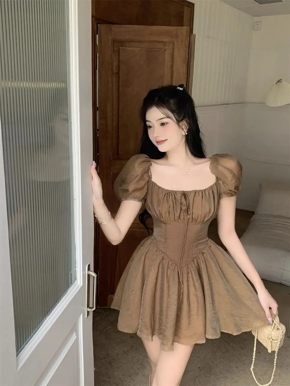 LANFUBEISI Fairy Dress Holiday Irregular Long Sleeve Beach dress summer Ruffle sexy Off Shoulder female high waist chic women short dresses  Sundress
