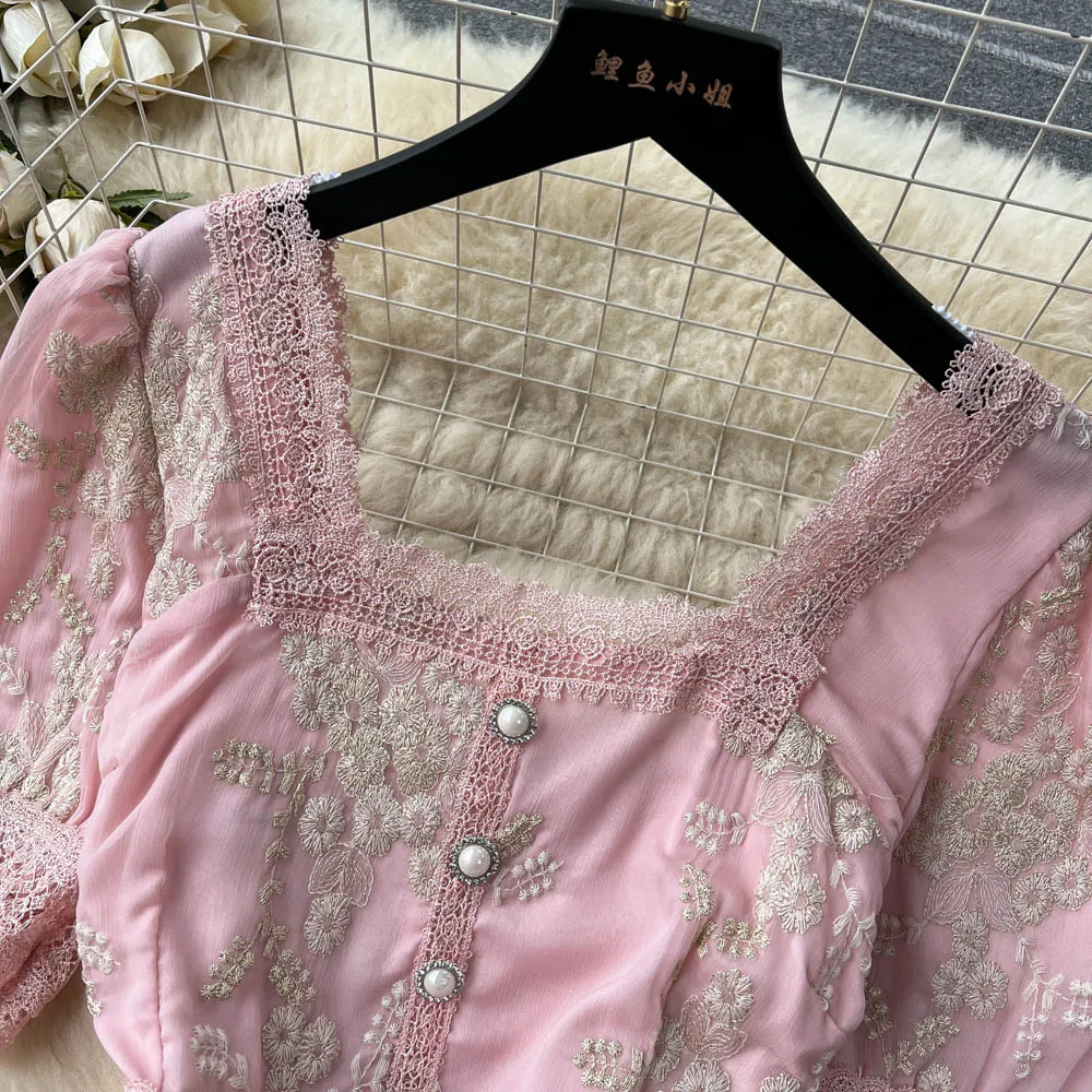 Lilou's Vintage French Inspired Lace Embroidery Sundress