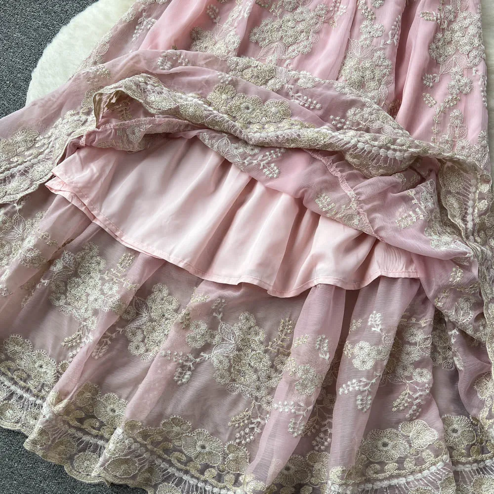 Lilou's Vintage French Inspired Lace Embroidery Sundress