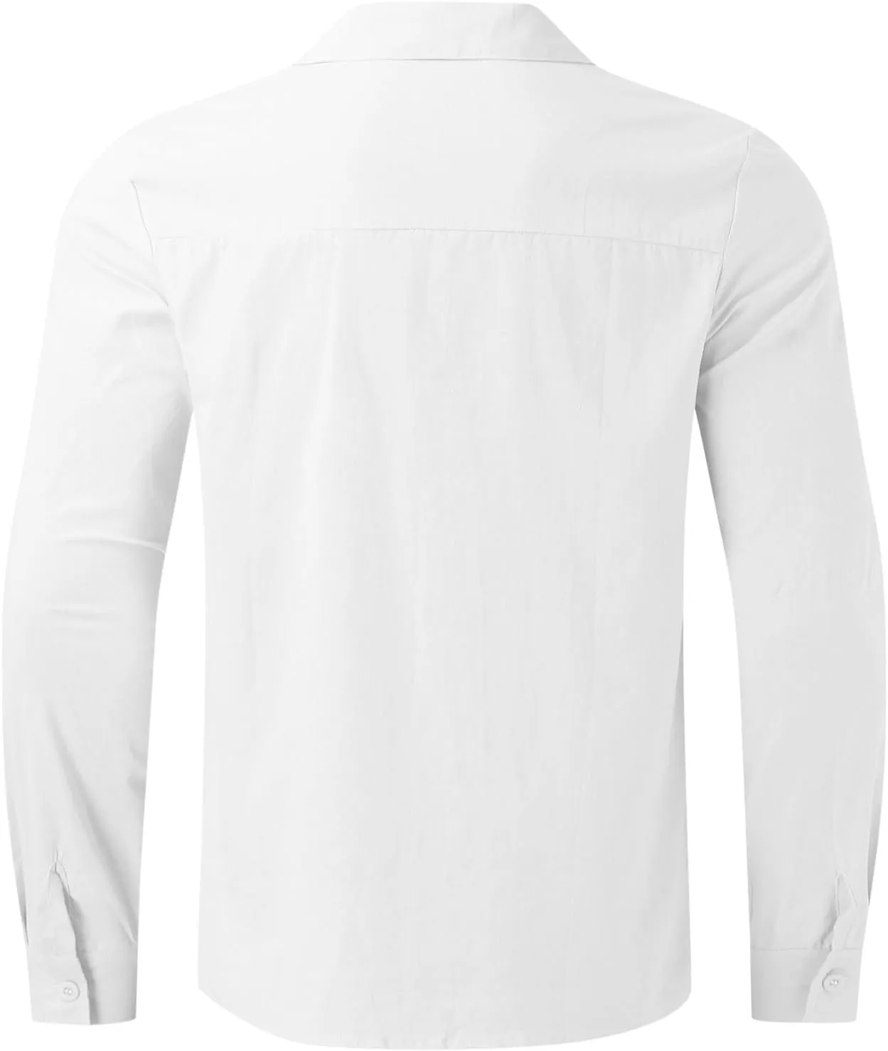 Male Summer Linen Solid Casual Plus Size Loose Shirt Mens Turn Down Long Sleeve Shirt Men's 5X T Shirts